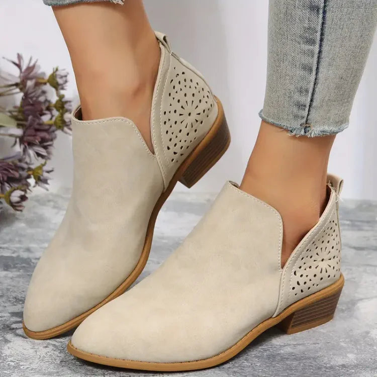 BOTAS RETRO DE TACÓN BAJO Y ANCHO PARA MUJER 2025