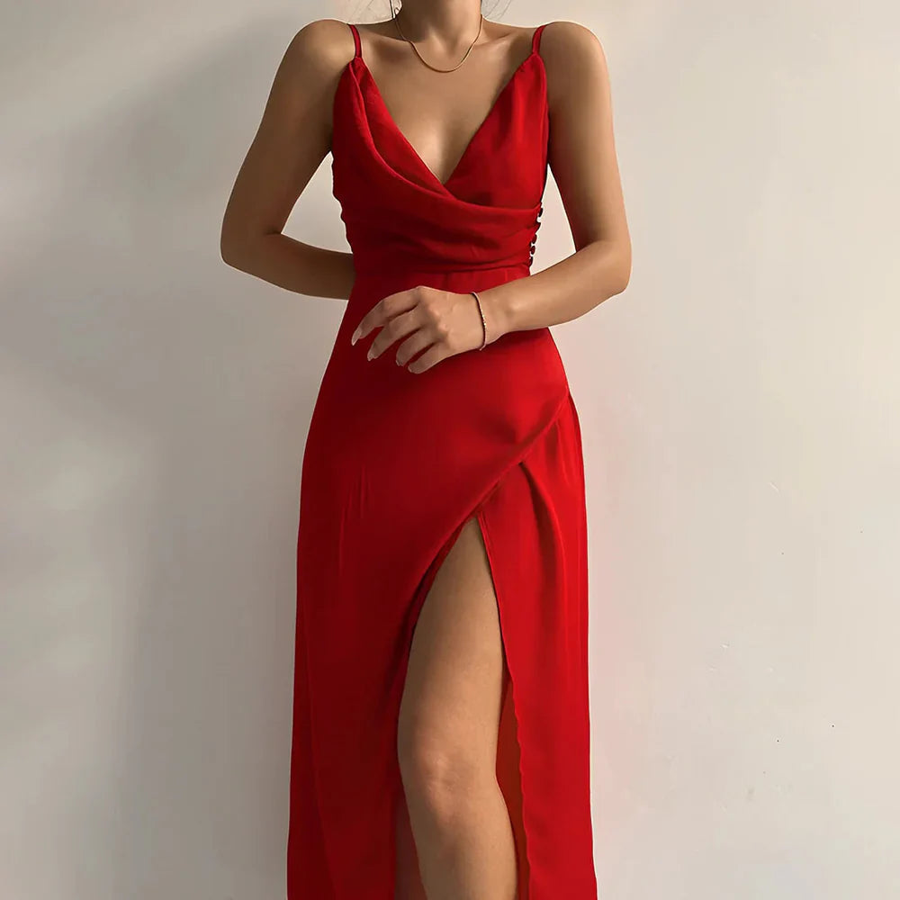 LUMINATE™ – VESTIDO LARGO CON ABERTURA LATERAL