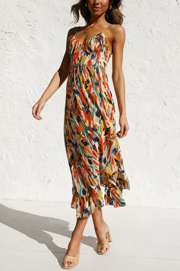 ESTELLEA™ – ELEGANTE VESTIDO DE LARGO MEDIO CON ESTAMPADOS ARTÍSTICOS