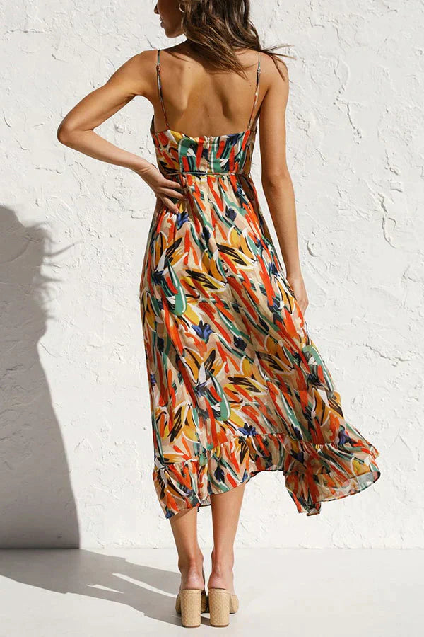 ESTELLEA™ – ELEGANTE VESTIDO DE LARGO MEDIO CON ESTAMPADOS ARTÍSTICOS
