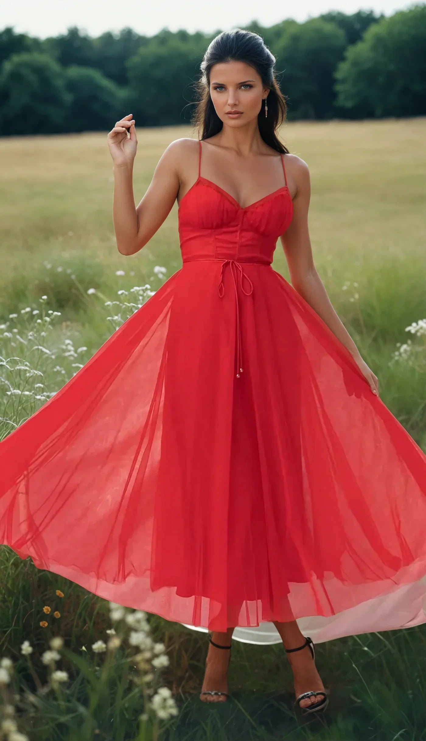ÉTOILE™ – VESTIDO DE NOCHE DE PRINCESA DE GASA SIN TIRANTES