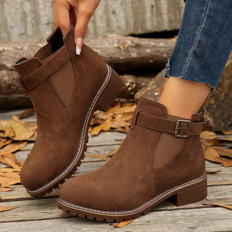 ENDERBY™ BOTINES RETRO PLANOS DE MUJER CON HEBILLA