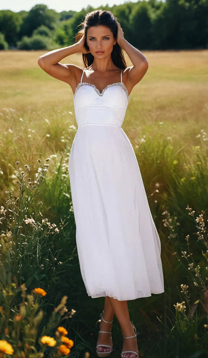 ÉTOILE™ – VESTIDO DE NOCHE DE PRINCESA DE GASA SIN TIRANTES