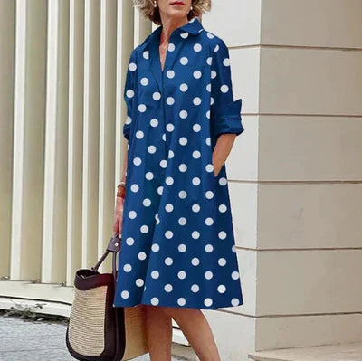 LYVÉA™ – VESTIDO CAMISOLERO DE COLOR LISO CON BOTONES PARA MUJER
