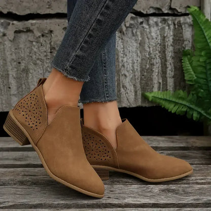 BOTAS RETRO DE TACÓN BAJO Y ANCHO PARA MUJER 2025