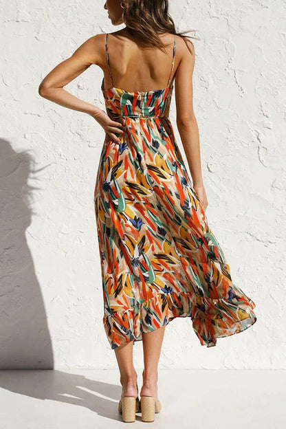 ESTELLEA™ – ELEGANTE VESTIDO DE LARGO MEDIO CON ESTAMPADOS ARTÍSTICOS