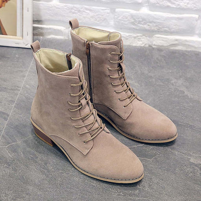 BOTAS ELEGANTES DE MUJER CON CORDONES Y CREMALLERA 2025