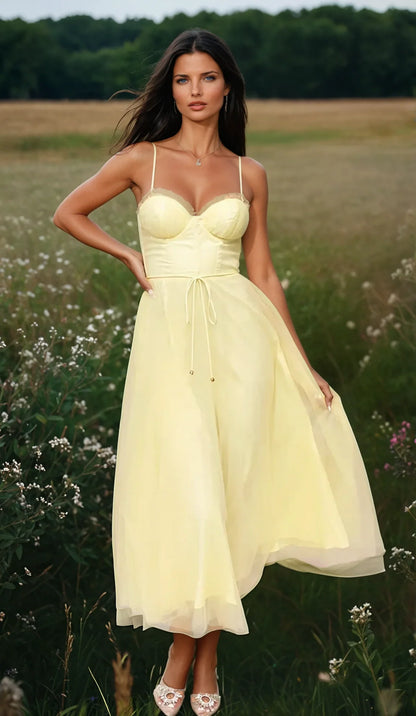 ÉTOILE™ – VESTIDO DE NOCHE DE PRINCESA DE GASA SIN TIRANTES