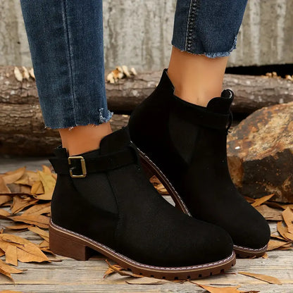 ENDERBY™ BOTINES RETRO PLANOS DE MUJER CON HEBILLA