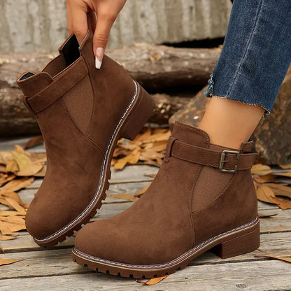 ENDERBY™ BOTINES RETRO PLANOS DE MUJER CON HEBILLA