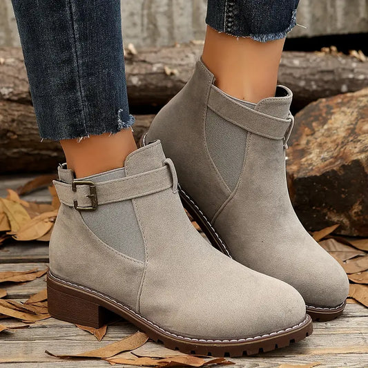 ENDERBY™ BOTINES RETRO PLANOS DE MUJER CON HEBILLA